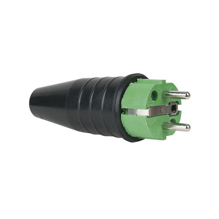 Showtec - Rubber Schuko 230V/240V CEE7/VII Connector Male - Monophasic Connectors | Z-Bombilla