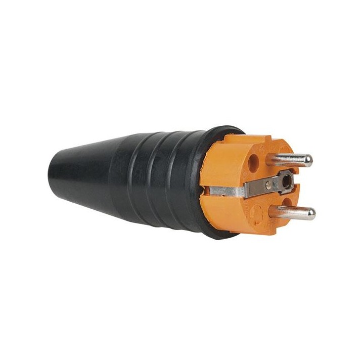 Showtec - Rubber Schuko 230V/240V CEE7/VII Connector Male - Monophasic Connectors | Z-Bombilla