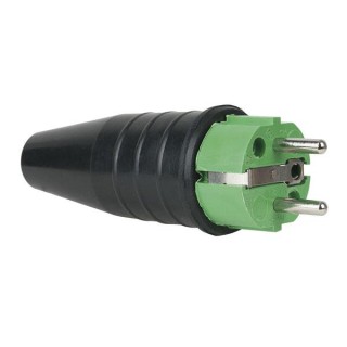 Showtec - Rubber Schuko 230V/240V CEE7/VII Connector Male - Monophasic Connectors | Z-Bombilla