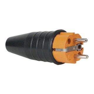 Showtec - Rubber Schuko 230V/240V CEE7/VII Connector Male - Monophasic Connectors | Z-Bombilla