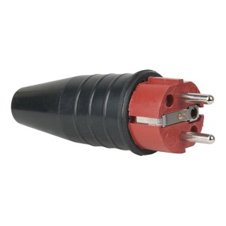 Showtec - Rubber Schuko 230V/240V CEE7/VII Connector Male - Monophasic Connectors | Z-Bombilla