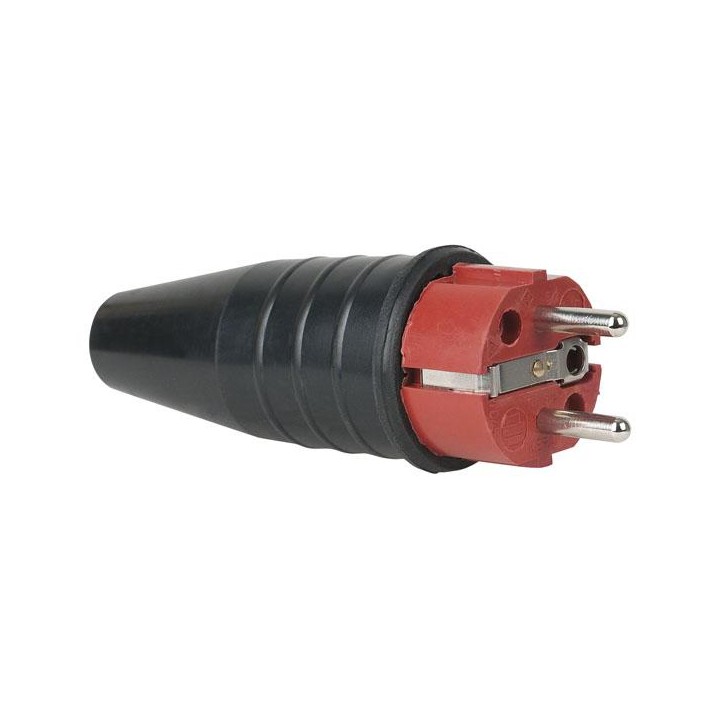 Showtec - Rubber Schuko 230V/240V CEE7/VII Connector Male - Monophasic Connectors | Z-Bombilla
