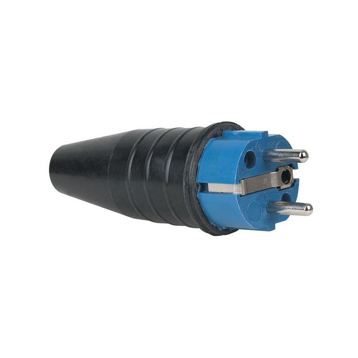 Showtec - Rubber Schuko 230V/240V CEE7/VII Connector Male - Monophasic Connectors | Z-Bombilla