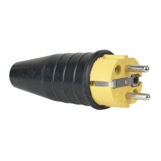 Showtec - Rubber Schuko 230V/240V CEE7/VII Connector Male - Monophasic Connectors | Z-Bombilla