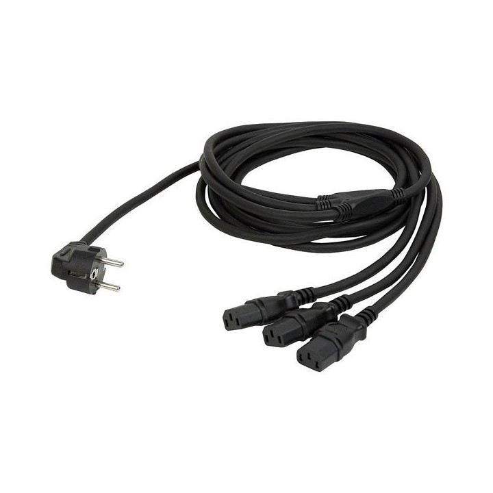 Showtec - Schuko to 3 IEC Splitter - Câble d'Alimentation | Z-Bombilla