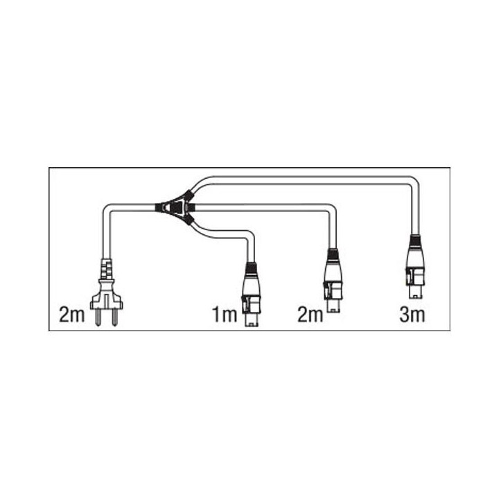 Showtec - Schuko to Neutrik Powercon splitter 3 way - Cabo de Alimentação | Z-Bombilla