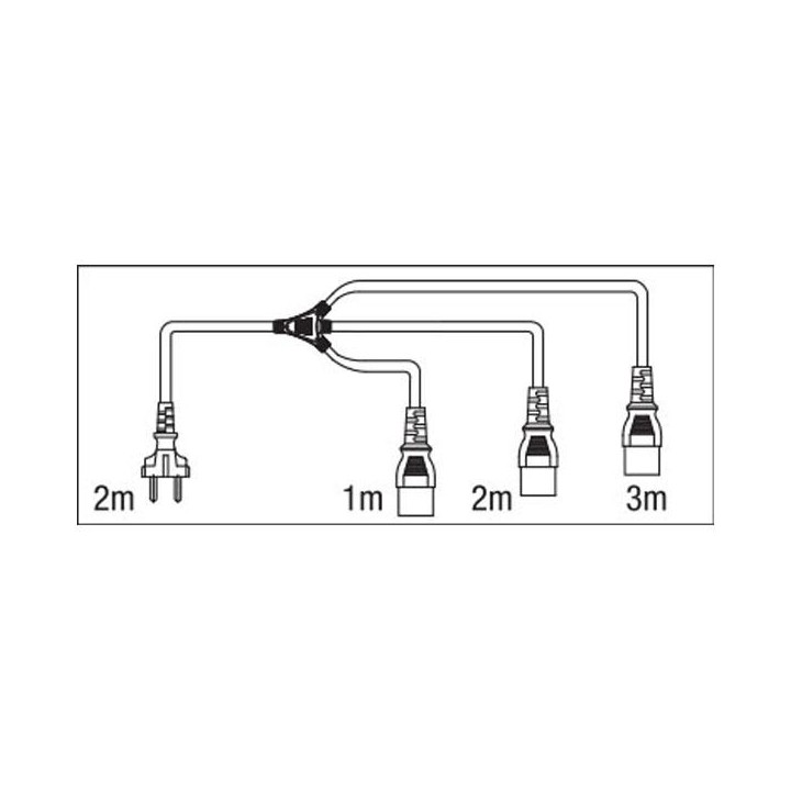 Showtec - Schuko to IEC splitter 3 way MKII - Cabo de Alimentação | Z-Bombilla