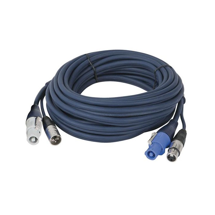 Showtec - Powercon/XLR M - Powercon/XLR F - Sinal e Cabo de Alimentação | Z-Bombilla