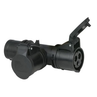 Showtec - T-connect 2 Way 16/3, Plug 16/3 - Power Distributor Monofásica 220V | Z-Bombilla