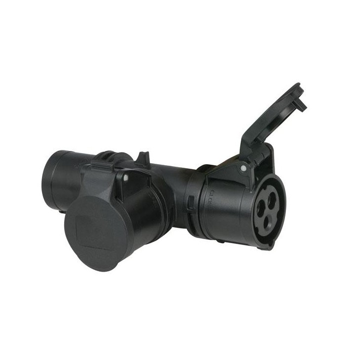 Showtec - T-connect 2 Way 16/3, Plug 16/3 - Power Distributor Monofásica 220V | Z-Bombilla