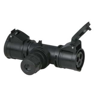 Showtec - T-connect 2 Way 16/3, Cablegland - Power Distributor Monofásica 220V | Z-Bombilla