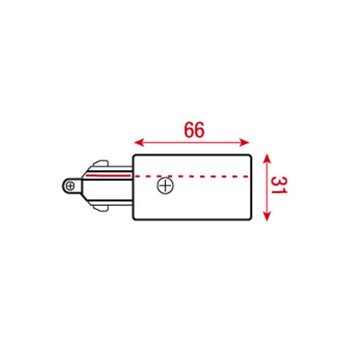 Artecta - 3- Phase Left Feed-In Connector - Acessório leve de trilho | Z-Bombilla