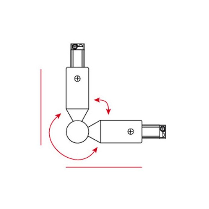 Artecta - 3-Phase Corner Connector - Accessorio per binari | Z-Bombilla