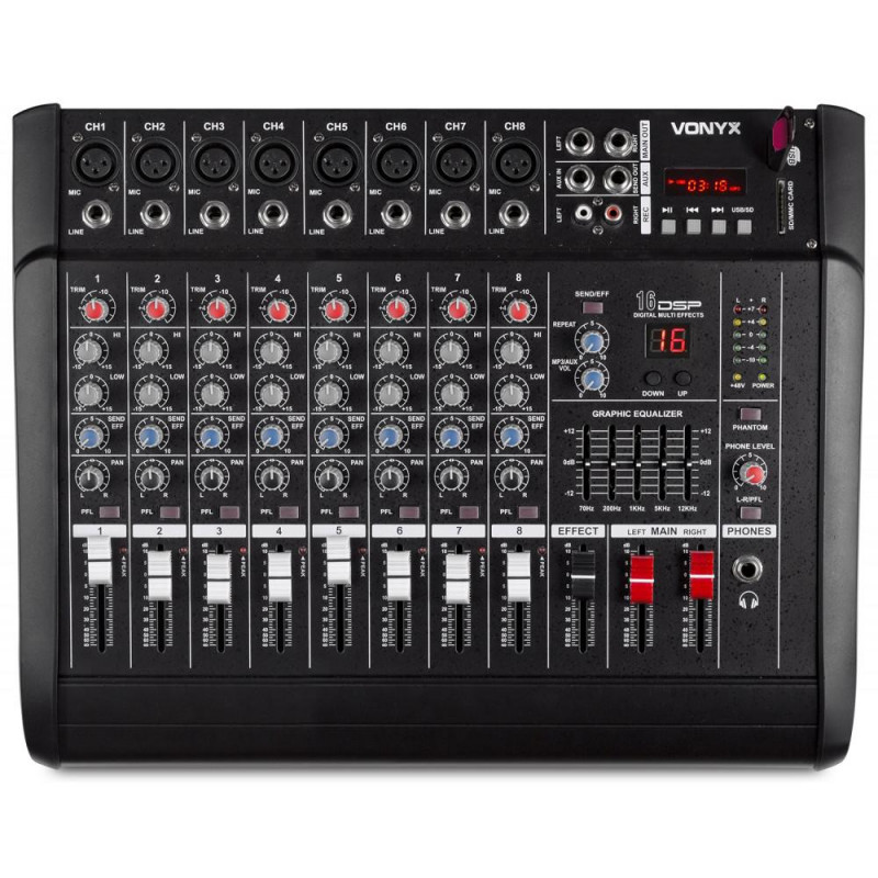 Power Dynamics - Power Dynamics Table mixage 3 voies carte son USB  Bluetooth alimentation fantôme Power Dynamics - Tables de mixage - Rue du  Commerce