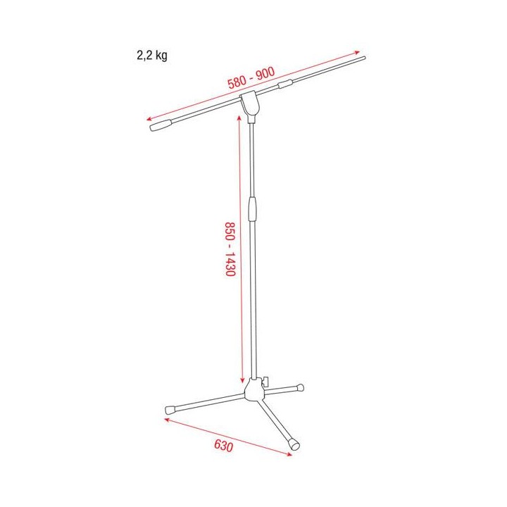 Dap Audio - Pro Microphone stand with telescopic boom - Peu de Micro | Z-Bombilla