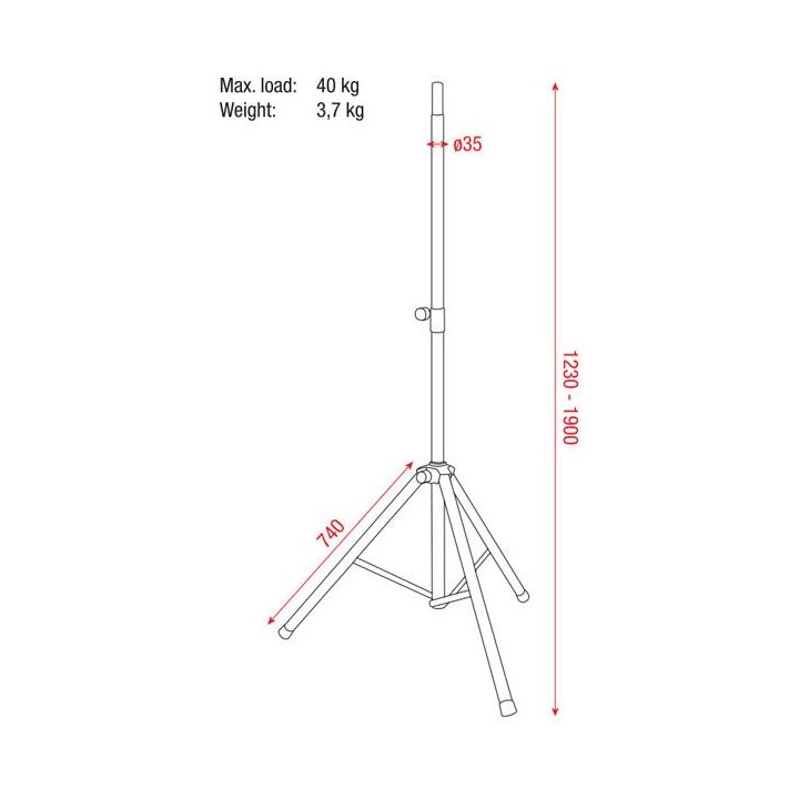 Dap Audio - Speaker stand Pro 38-41mm - Tripé Speaker | Z-Bombilla