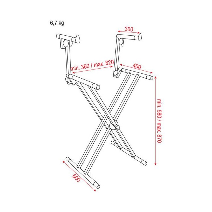 Dap Audio - Keyboard Stand Double Layer MKII - Keyboards Stands | Z-Bombilla