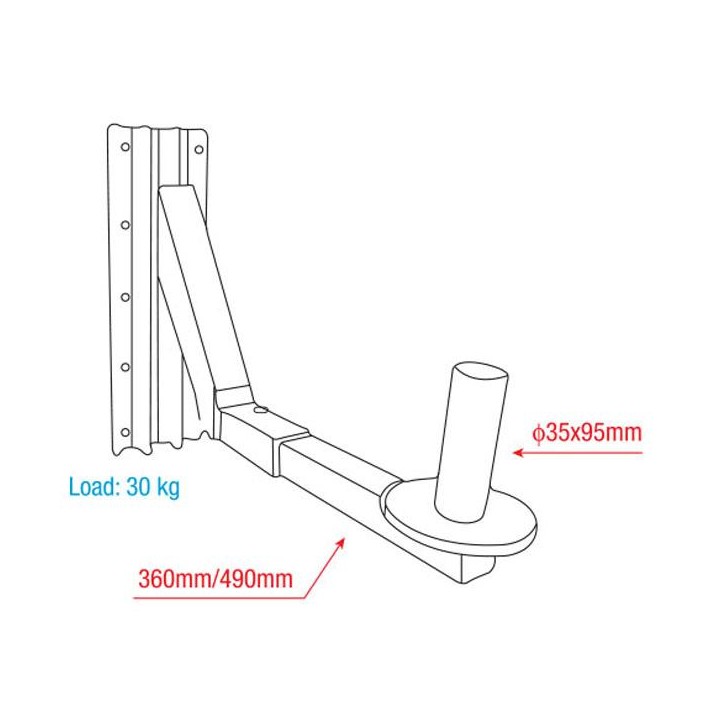 Dap Audio - Adjustable Speakerbracket  35mm - Supporto a Parete | Z-Bombilla