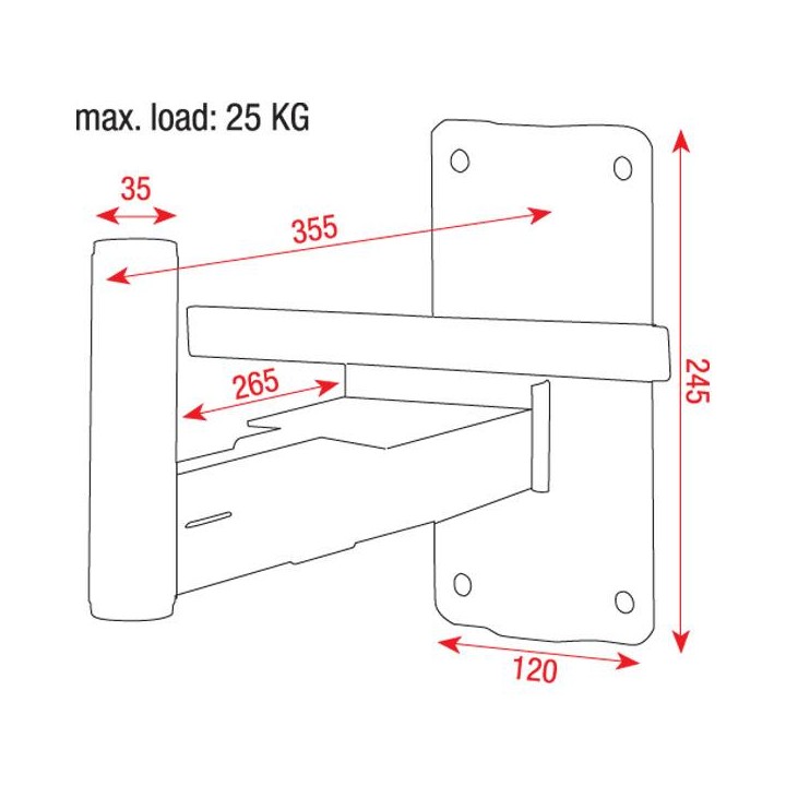 Dap Audio - Speaker Wall Bracket 35mm - Supporto a Parete | Z-Bombilla