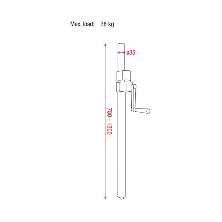 Dap Audio - Wind up speaker stand M20 Thread 35mm - Speaker Accessories | Z-Bombilla