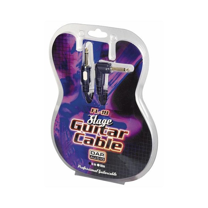 Dap Audio - FL18 - Stage Guitarcable straight Ø6 mm 90° - Cable mascle - Jack | Z-Bombilla