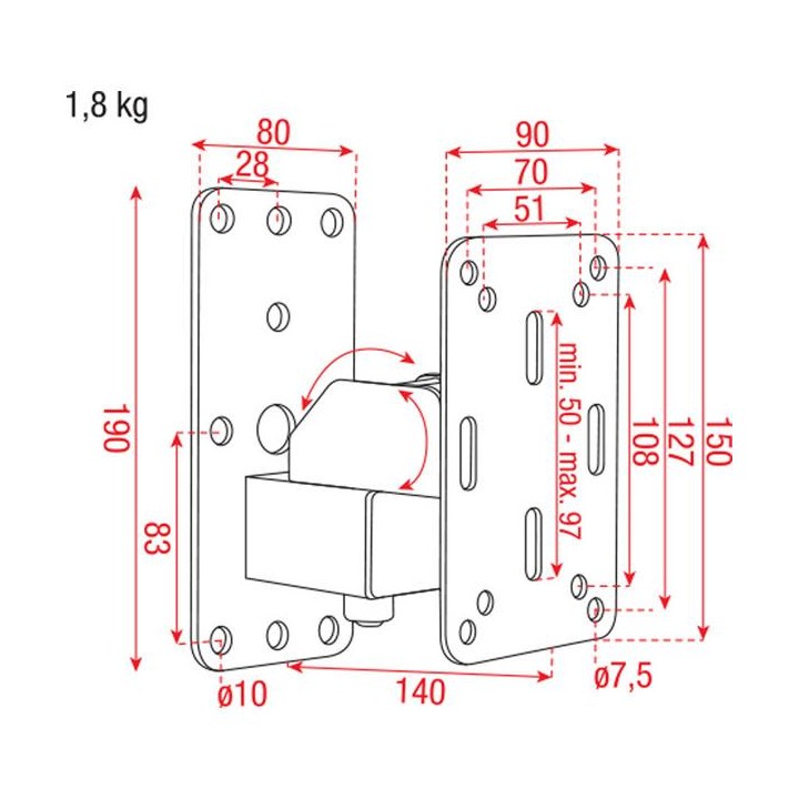 Dap Audio - Compact Speaker wall bracket - Speaker Accessories | Z-Bombilla