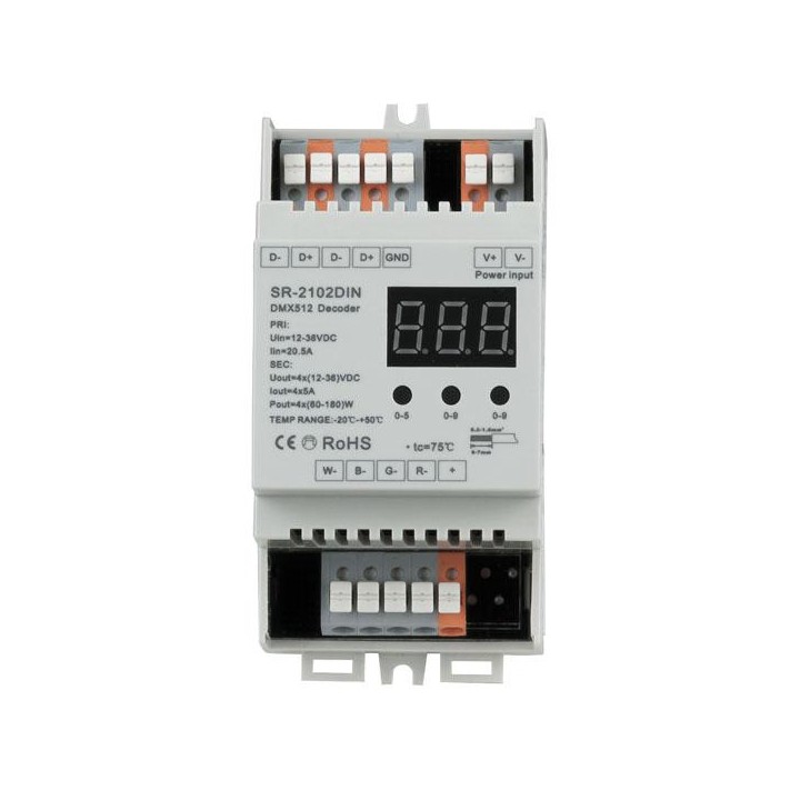 Artecta - Play-III DMX Din Rail Decoder - Controller Command | Z-Bombilla