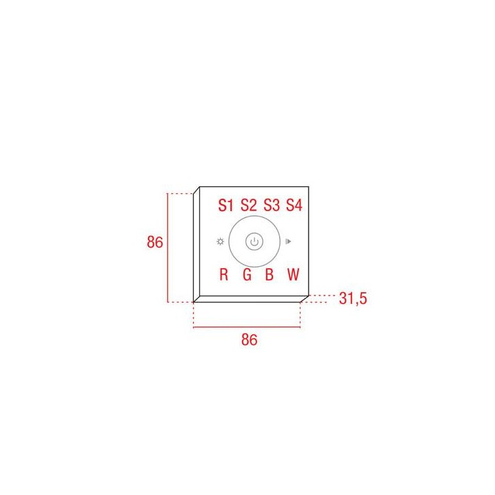 Artecta - Play-XV Wall Panel Single Zone RGBW RF-DMX - Controller Command | Z-Bombilla