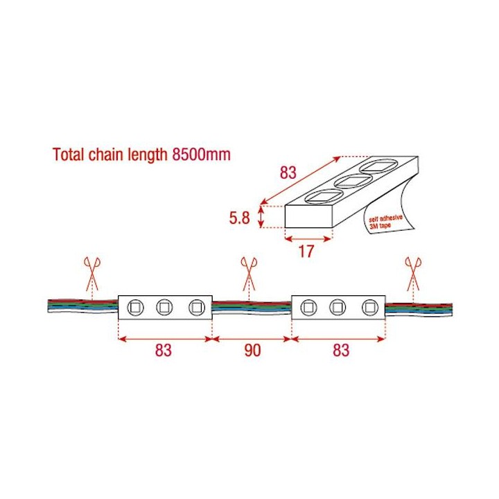 Artecta - Mendoza Chain RGB - 3 - Tira conduzida flexível | Z-Bombilla