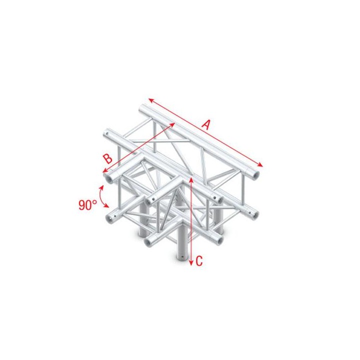 Showtec - T-Cross + Down 4-way - Showtec treliça de canto | Z-Bombilla