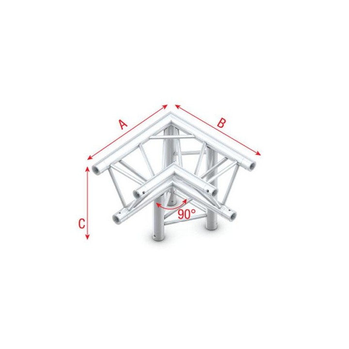Showtec - Corner 90° down right, apex down - Showtec treliça de canto | Z-Bombilla