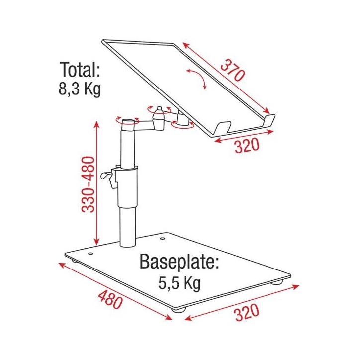 Dap Audio - DJ player stand - Supporto Mixer | Z-Bombilla