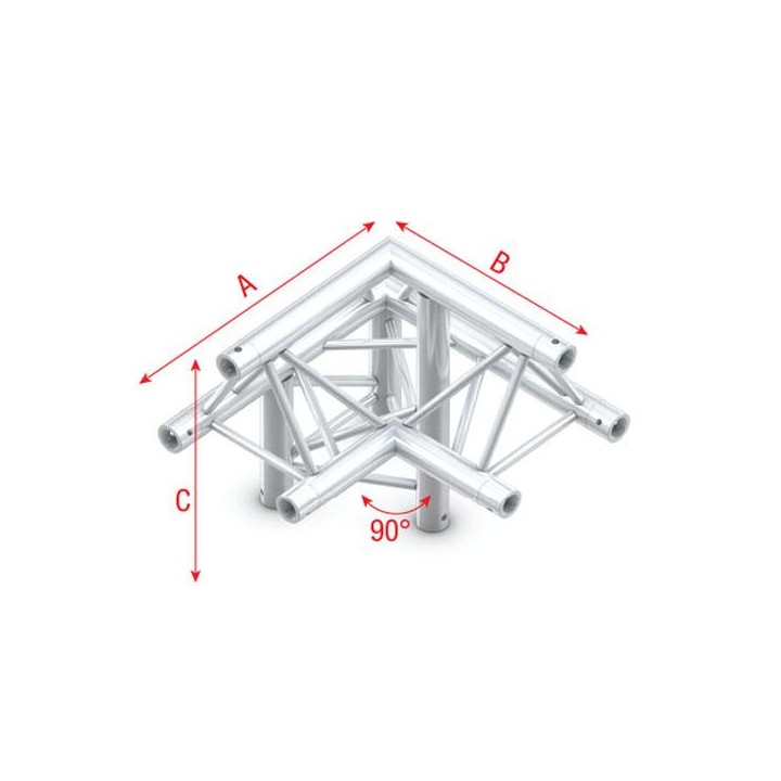 Showtec - Corner 90° down left, apex up - Triangular corners (Showtec) | Z-Bombilla