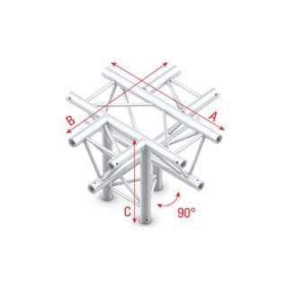Showtec - Cross + down 5-way, apex down - Triangular corners (Showtec) | Z-Bombilla