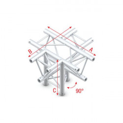 Showtec - Cross + down 5-way, apex down 1