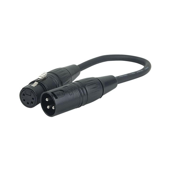 Dap Audio - 3 pin XLR Male to 5 pin XLR Female - Cable XLR DMX | Z-Bombilla
