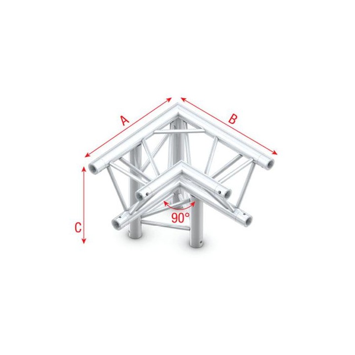 Showtec - Corner 90° down left, apex down - Triangular corners (Showtec) | Z-Bombilla