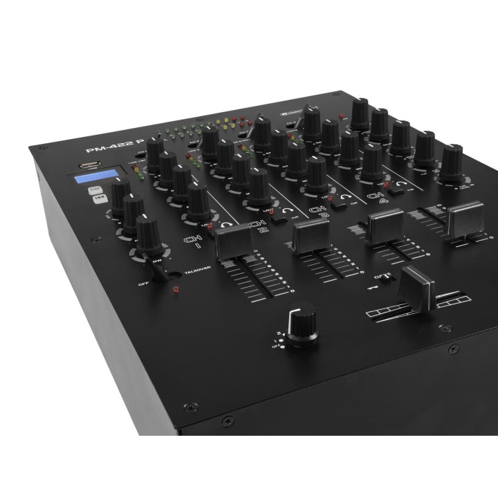 Omnitronic - PM-422P 4-Channel DJ Mixer with Bluetooth & USB Playe - Mesclador per DJ | Z-Bombilla