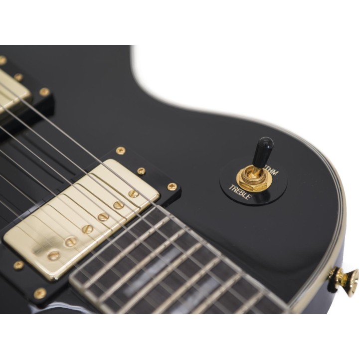 Dimavery - LP-530 E-Guitar, black/gold - Electric Guitar | Z-Bombilla