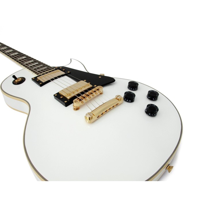 Dimavery - LP-520 E-Guitar, white/gold - Electric Guitar | Z-Bombilla