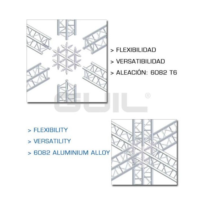 Guil - DDO/TQN290-4 - 4 Points Aluminium Truss 29 x 29 cm | Z-Bombilla
