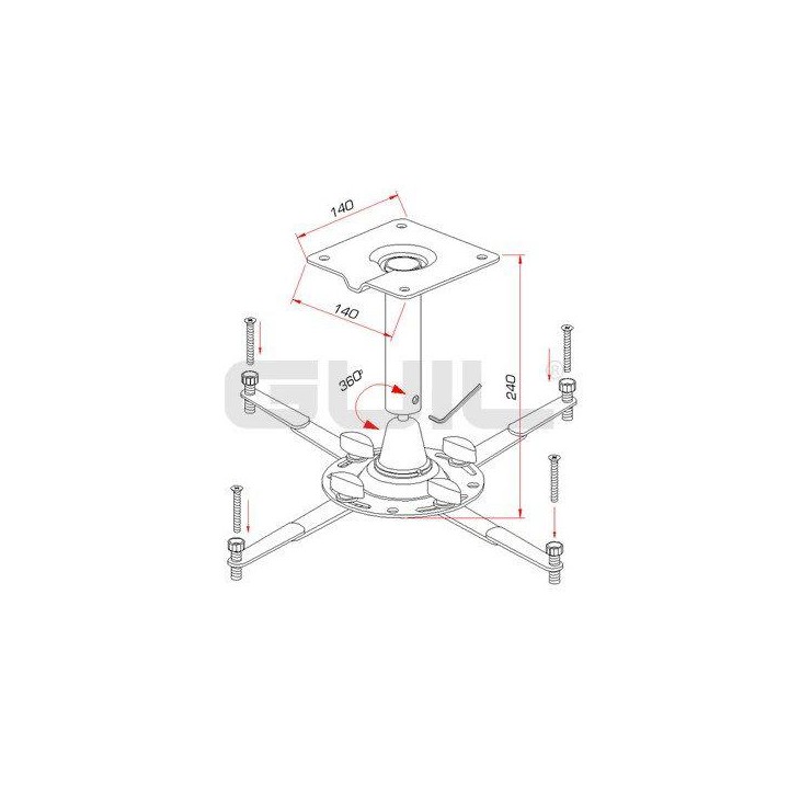 Guil - PTR-14/G - Teto e suporte de parede | Z-Bombilla