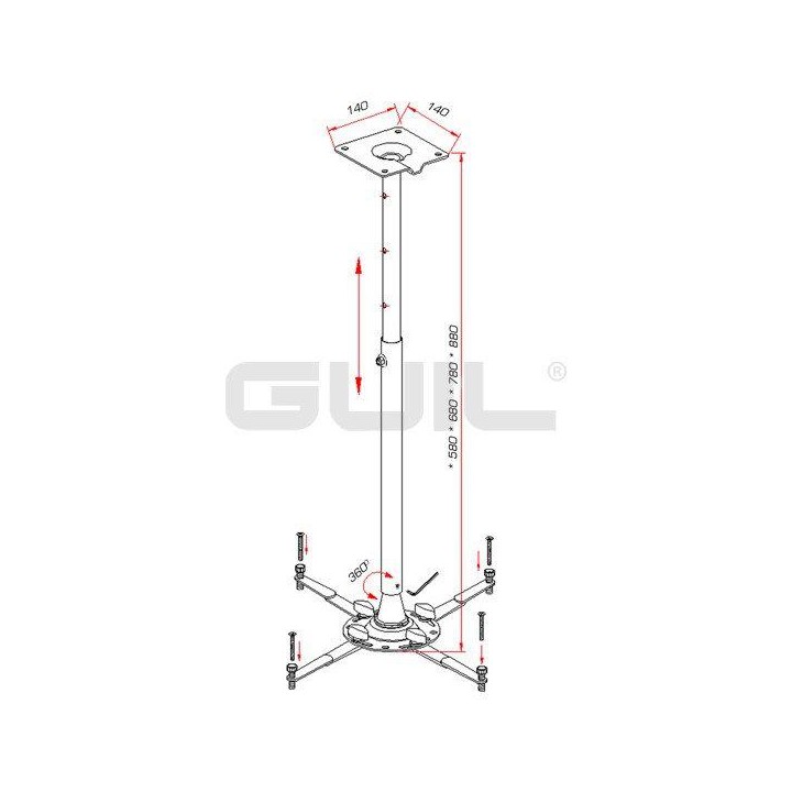 Guil - PTR-15/G - Suport de sostre i paret | Z-Bombilla
