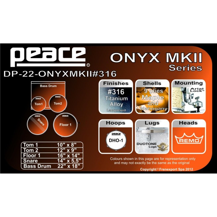 Peace - BATTERIA PEACE ONYX II DP-22ONYX - Acoustic Drum Set | Z-Bombilla