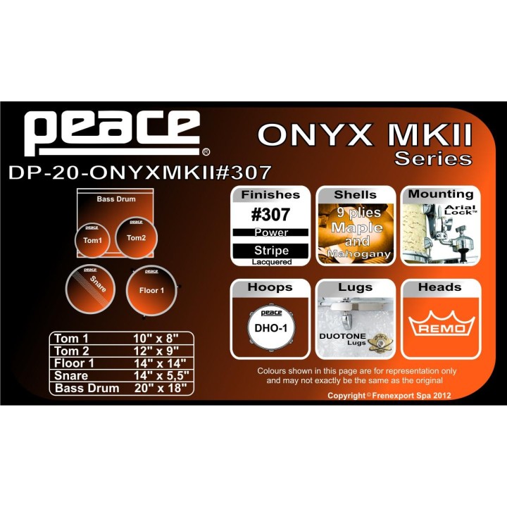 Peace - BATTERIA PEACE ONYX II DP-20ONYX - Acoustic Drum Set | Z-Bombilla