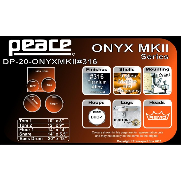 Peace - BATTERIA PEACE ONYX II DP-20ONYX - Acoustic Drum Set | Z-Bombilla