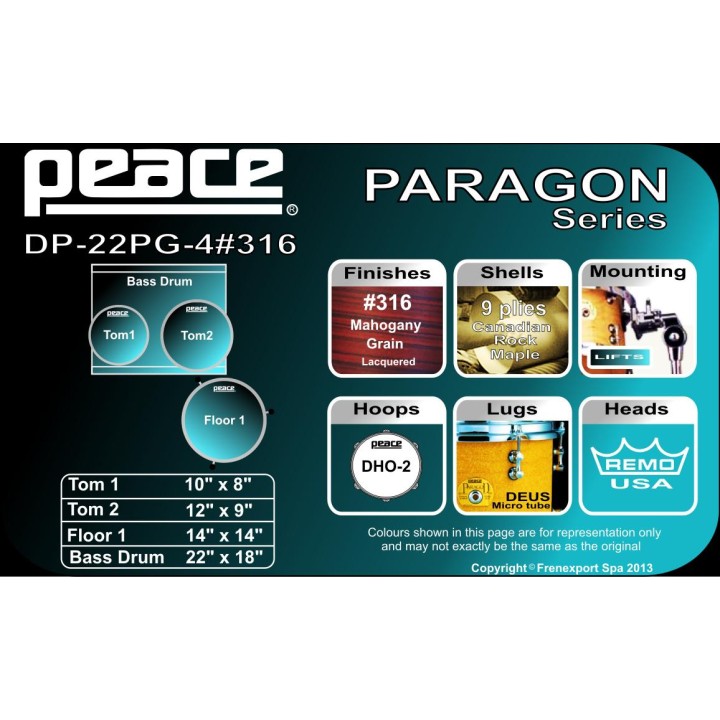 Peace - BATTERIA PEACE PARAGON DP-22PG-4 - Acoustic Drum Set | Z-Bombilla