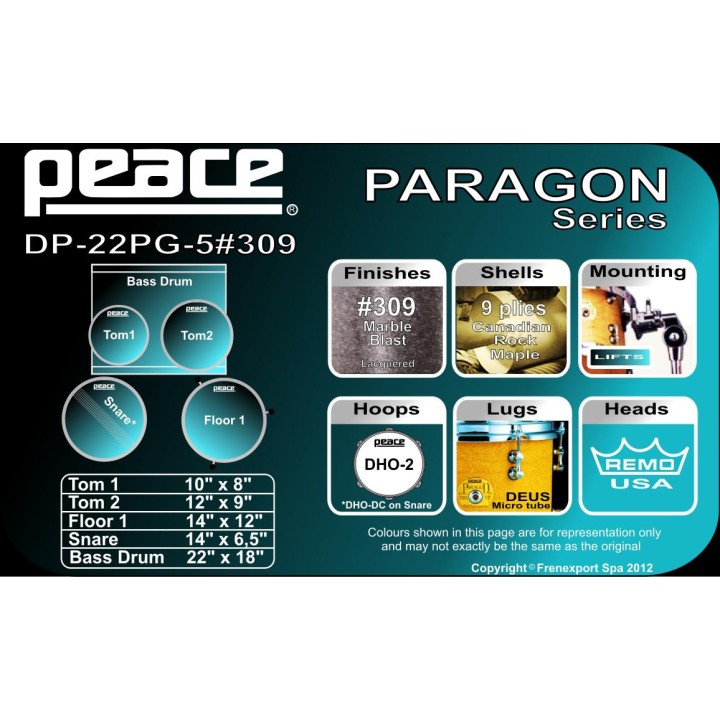 Peace - BATTERIA PEACE PARAGON DP22PG-5  - Acoustic Drum Set | Z-Bombilla