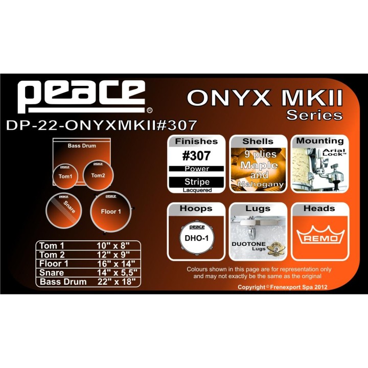 Peace - BATTERIA PEACE ONYX II DP-22ONYX - Acoustic Drum Set | Z-Bombilla