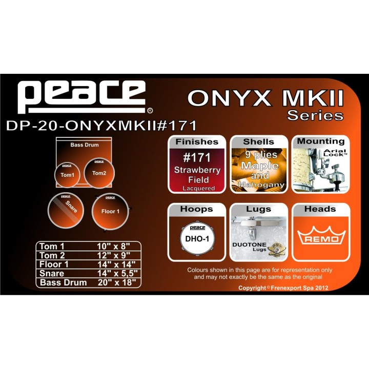 Peace - BATTERIA PEACE ONYX II DP-20ONYX - Acoustic Drum Set | Z-Bombilla
